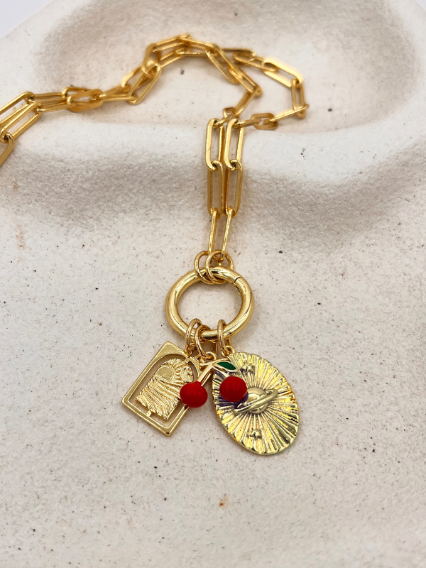 Sweet Escape Cherry Charm Necklace