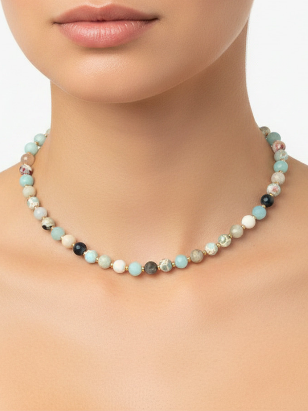 Blue Lagoon Beaded Necklace
