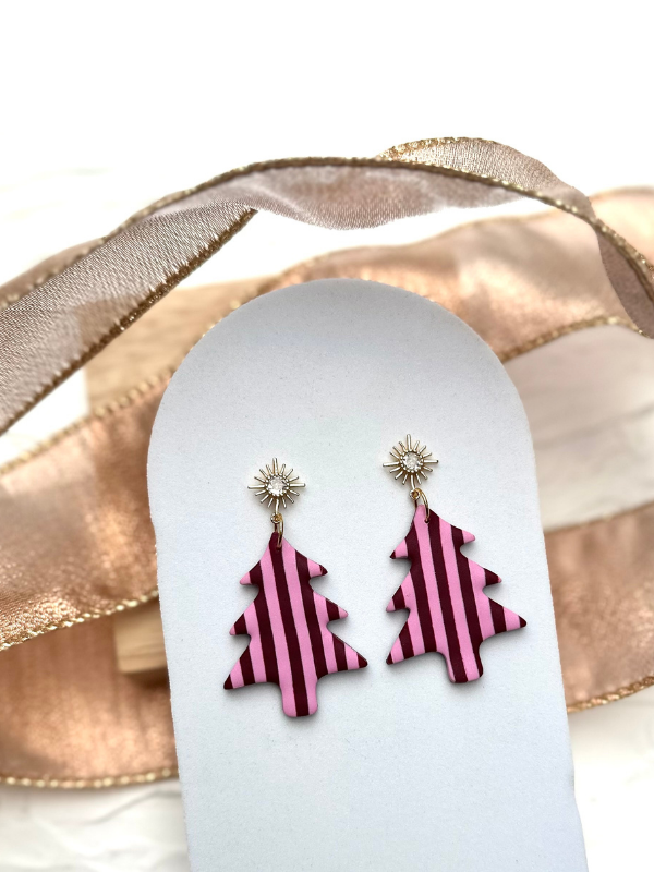 Burgundy & Pink Statement Christmas Trees