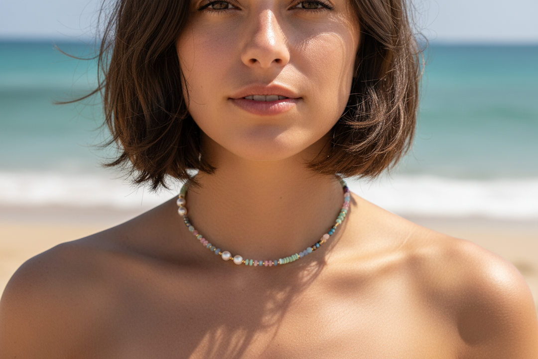 Seafoam Beaded Necklace