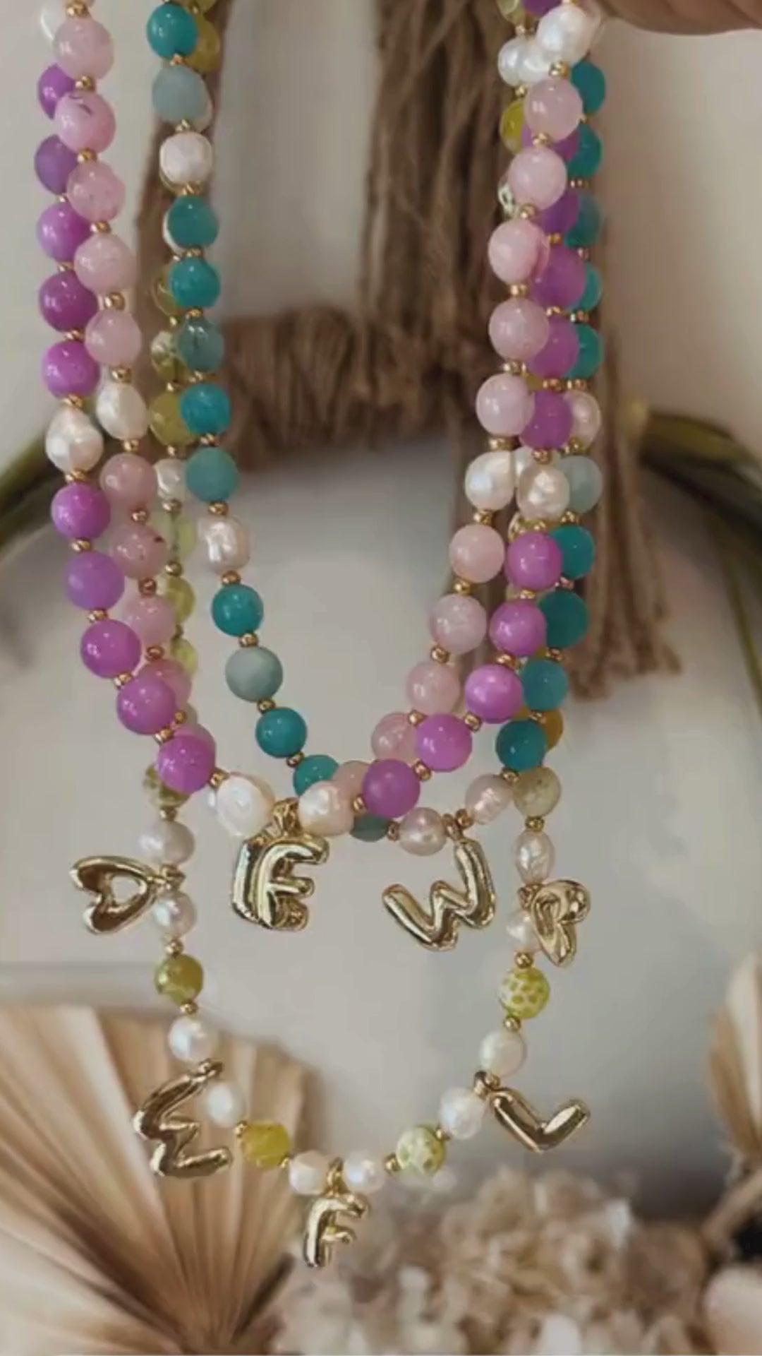 Custom Beaded Initial Necklace